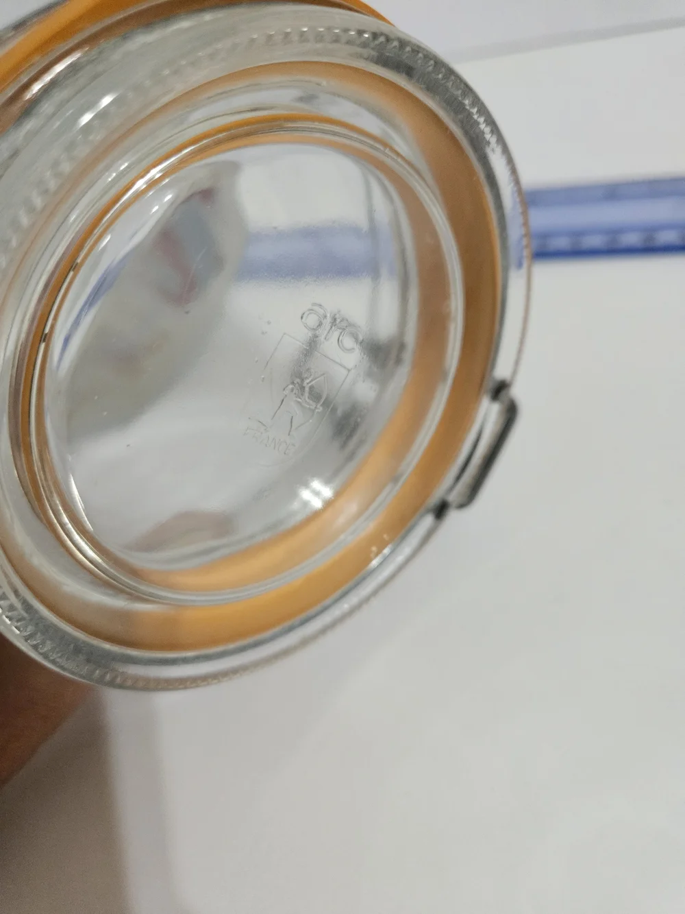 Glass Storage Jar with Orange Seal and Farmhouse Print